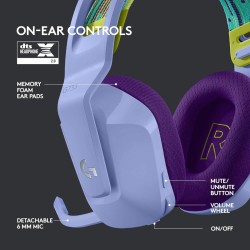 Logitech G733 Lightspeed Wireless Gaming Headset with Suspension Headband, Lightsync RGB-Lilac