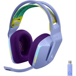 Logitech G733 Lightspeed Wireless Gaming Headset with Suspension Headband, Lightsync RGB-Lilac