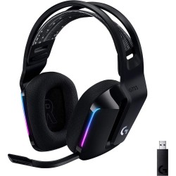 Logitech G733 Lightspeed Wireless Gaming Headset with Suspension Headband, Lightsync RGB-BLACK
