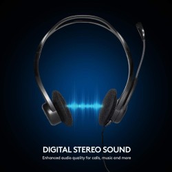Logitech 960 USB Noise-cancelling w/ Mute Button Stereo Headset 