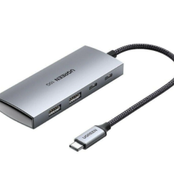  CM195\70410\ UGREEN USB-C to 3 Ports USB3.0-A Hub +  HDMI + TF/SD With PD (Space Gray)