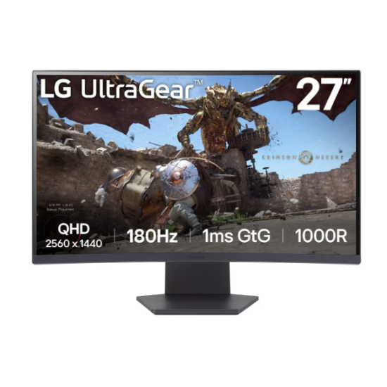 LG 27" 27GS60QC-B UltraGear™ 1000R curved gaming monitor | QHD, 1ms (GtG), 180Hz 2K LG 27" 27GS60QC-B UltraGear™ 1000R curved gaming monitor | QHD, 1ms (GtG), 180Hz 2K
