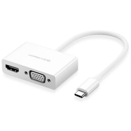 UGREEN Type-C to HDMI VGA Converter - White