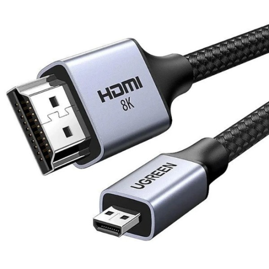 UGREEN 15516 MICRO HDMI TO HDMI 8K CABLE 48GBPS ULTRA HIGH SPEED 1M