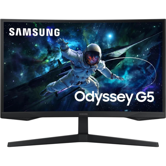 SAMSUNG 27" Odyssey G5 (2023) G55C 2K HDR10 165hz 1ms 1000R Curved AMD FreeSync- Black