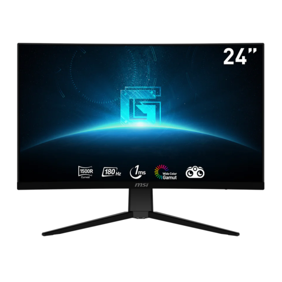 MSI Gaming Monitor G2422C 24" inch VA 1920 x 1080 (FHD) Curvature 1500R 180Hz FreeSync Premium Frameless Design Night Vision / 3 Years Warranty