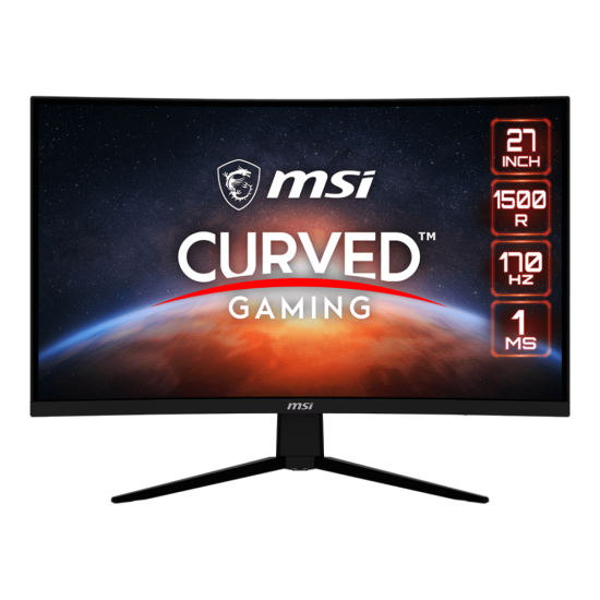 MSI Gaming Monitor G273CQ Curved 1500R, 27" WQHD, 170Hz, 1ms VA FreeSync Premium, adjustable, HDR Ready, Black / 3 Years Warranty