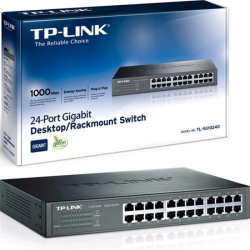 TP-Link TL-SG1024D 24-Port Gigabit Ethernet Unmanaged Switch Plug and Play Fanless Desktop/Rackmount