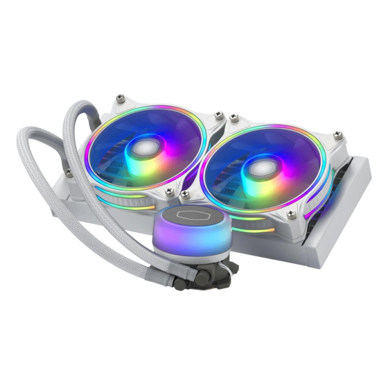 Cooler Master MasterLiquid ML240 ILLUSION White Edition ARGB CPU Liquid Cooler,New 3RD GEN Dual Chamber Pump,MF120 Halo ARGB,LGA1700 Support 12th Gen