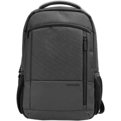 Promate Satchel Travel Laptop Backpack Premium Sleek Lightweight Water-Resistance & Secure Zippers for 15.6" Laptops - Black