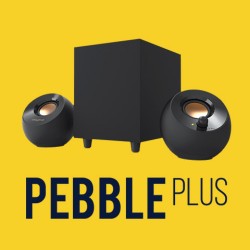 Creative Pebble Plus 2.1 Speakers/Sub USB Powered Desktop Speakers Up-to 16W Peak & Elevated Wide Surround, Far Field Drivers