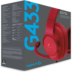 Logitech G433 Wired 7.1 Surround DTS Pro-G Transducers Lightweight USB/3.5 mm For PC/Mac/Nintendo Switch/PS4/Xbox One - Red