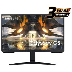 Samsung Odyssey G5 (AG500), 27" Flat Monitor IPS 2K (2560 x 1440) 165Hz 1ms(GTG), HDR10, 99% sRGB, 10Bit, G-Sync Compatible w/ Ergonomic Stand