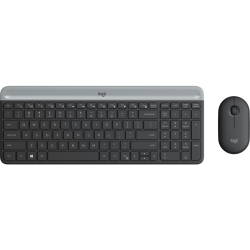 Logitech MK470 Slim Wireless Keyboard and Mouse Combo - Modern Compact Layout, Ultra Quiet, 2.4 GHz USB - Graphite
