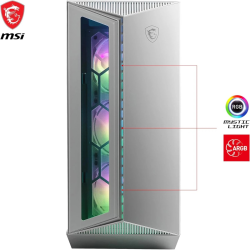 MSI MPG GUNGNIR 110R Premium Mid-Tower Gaming PC Case 4 x ARGB 120mm Fans Liquid Cooling Support up to 360mm Radiator - White