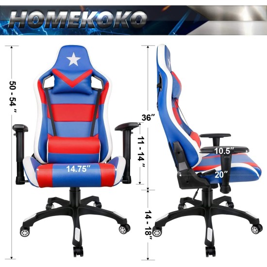 VADIM Gaming Chair, Gamer Ergonomic Chair, Adjustable 2D Armrest