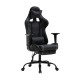 Gaming Chair Massage Swivel Gaming Chair with Footrest Faux Leather