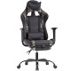 Gaming Chair Massage Swivel Gaming Chair with Footrest Faux Leather